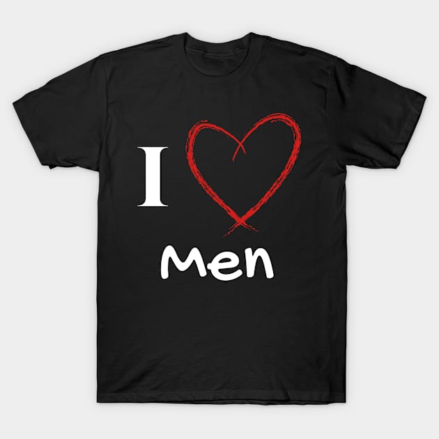 I heart men T-Shirt by CasualTeesOfFashion